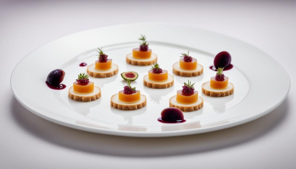 Imagem de canapés de patê de foie gras com geleia de figo