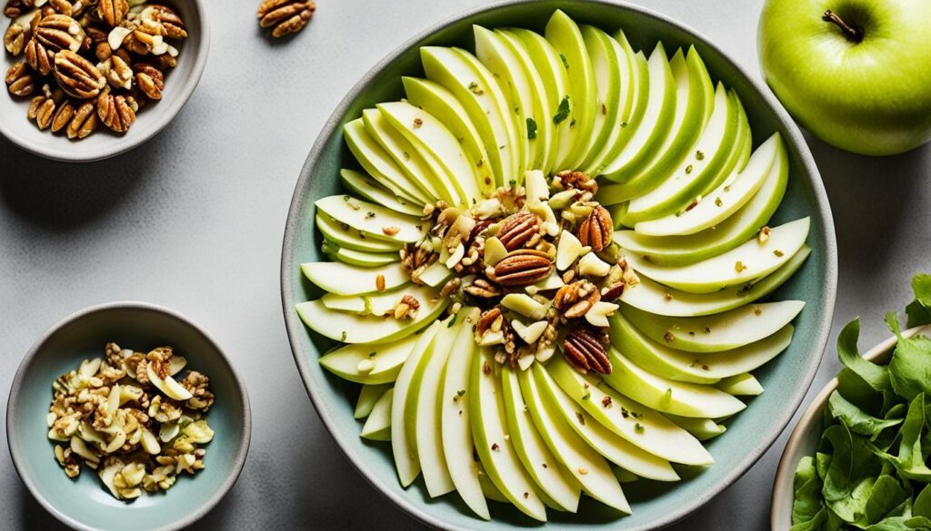 Salada de endívias com nozes e maçã verde