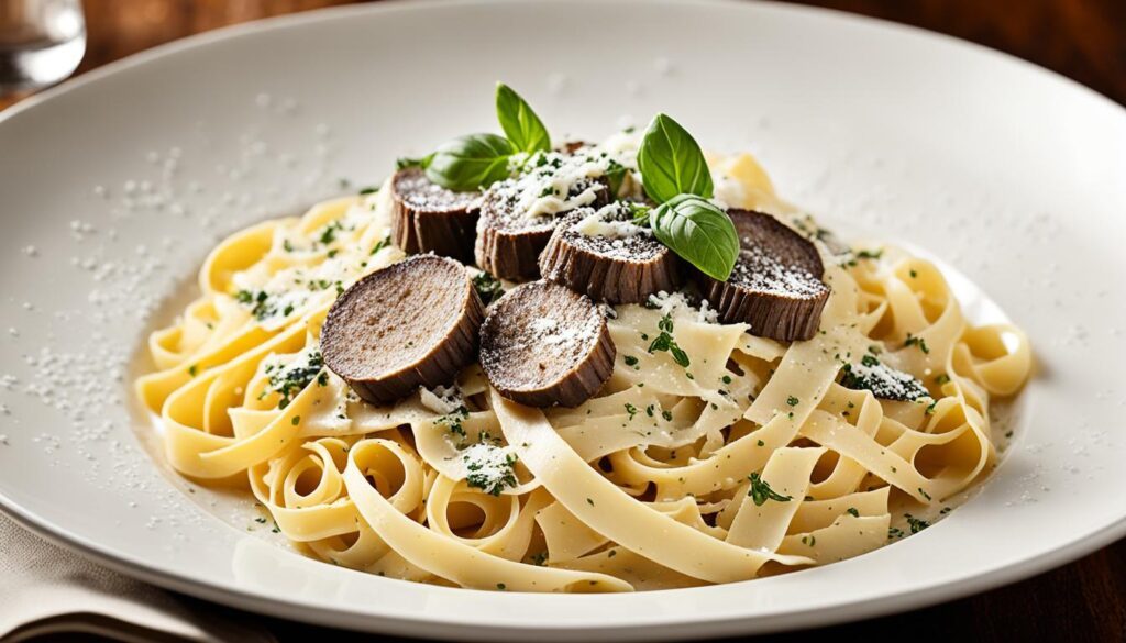 Tagliatelle ao Molho Cremoso de Trufas e Parmesão